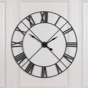 Extra Large 110cm Black Metal Wall Clock