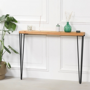 Rustic Wooden Hairpin Hall Table Console 77cm