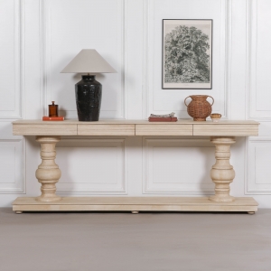 Wooden Console Table with Drawers
