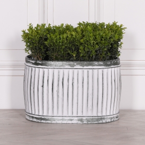 Dolly Tub Oval Metal Planter - Small