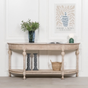 Acacia Wooden Curved Console