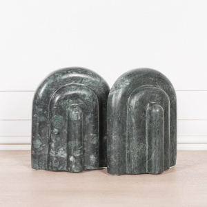 Natural Green Marble Bookends
