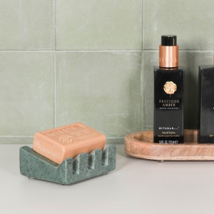 Green Marble Grooved Soap Holder