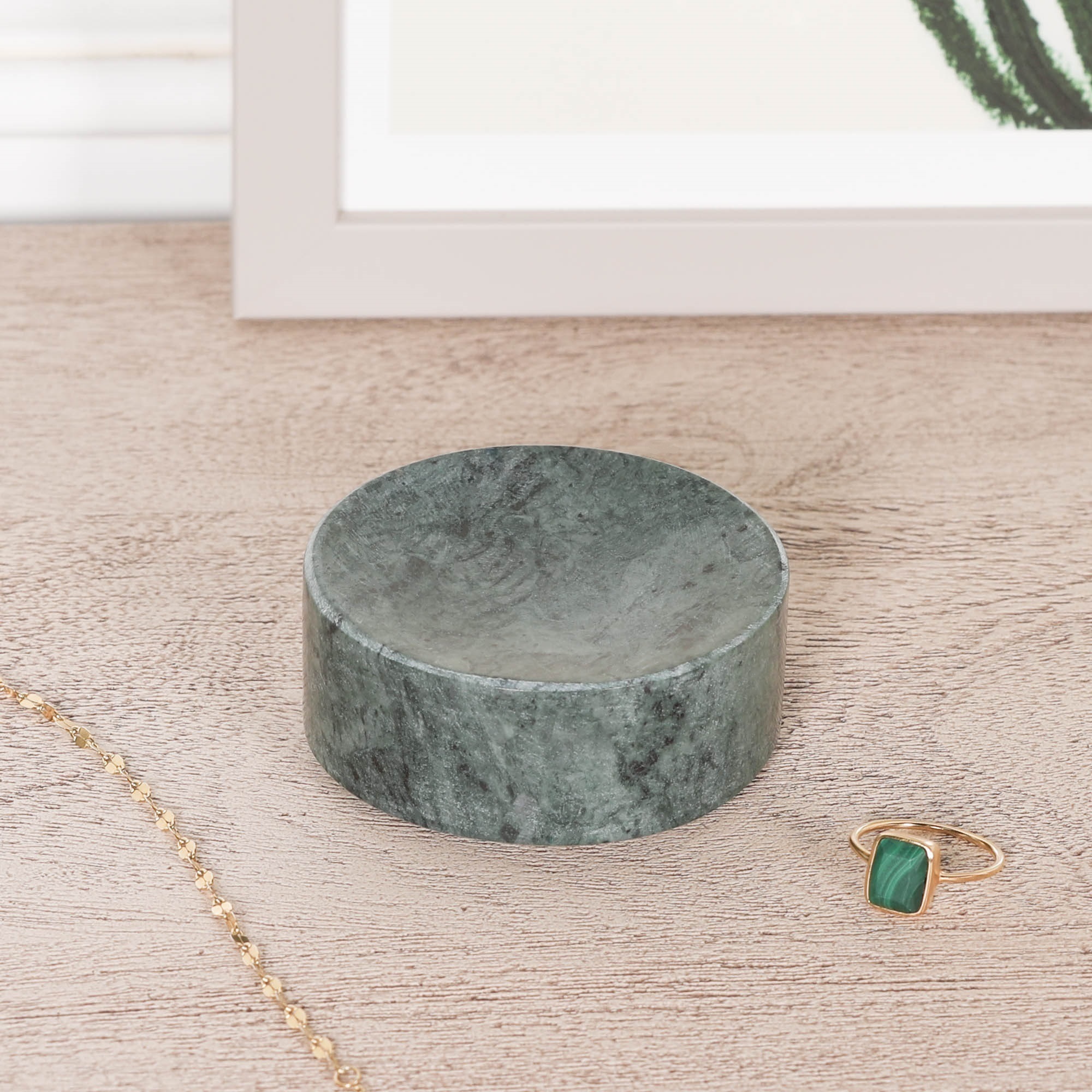 Natural Green Marble Jewellery Holder - Image 2