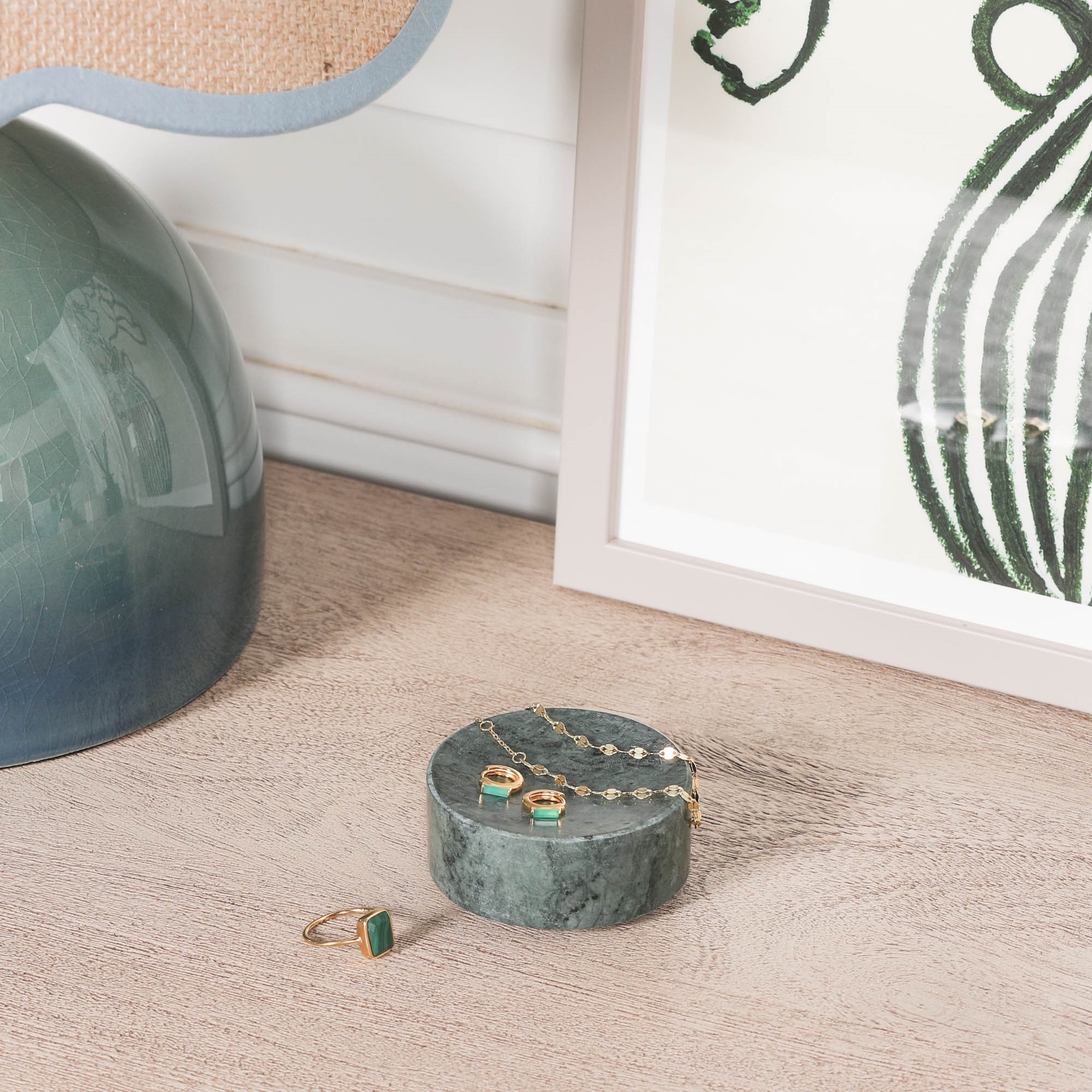 Natural Green Marble Jewellery Holder - Image 3