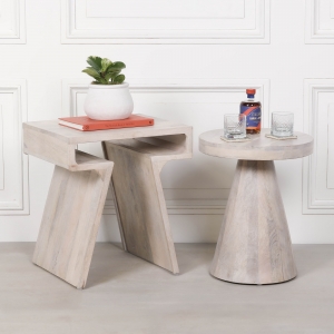 Blanchie Wooden Nesting Side Occasional Table