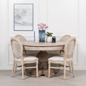 Rustic Acacia Round Ball Dining Table
