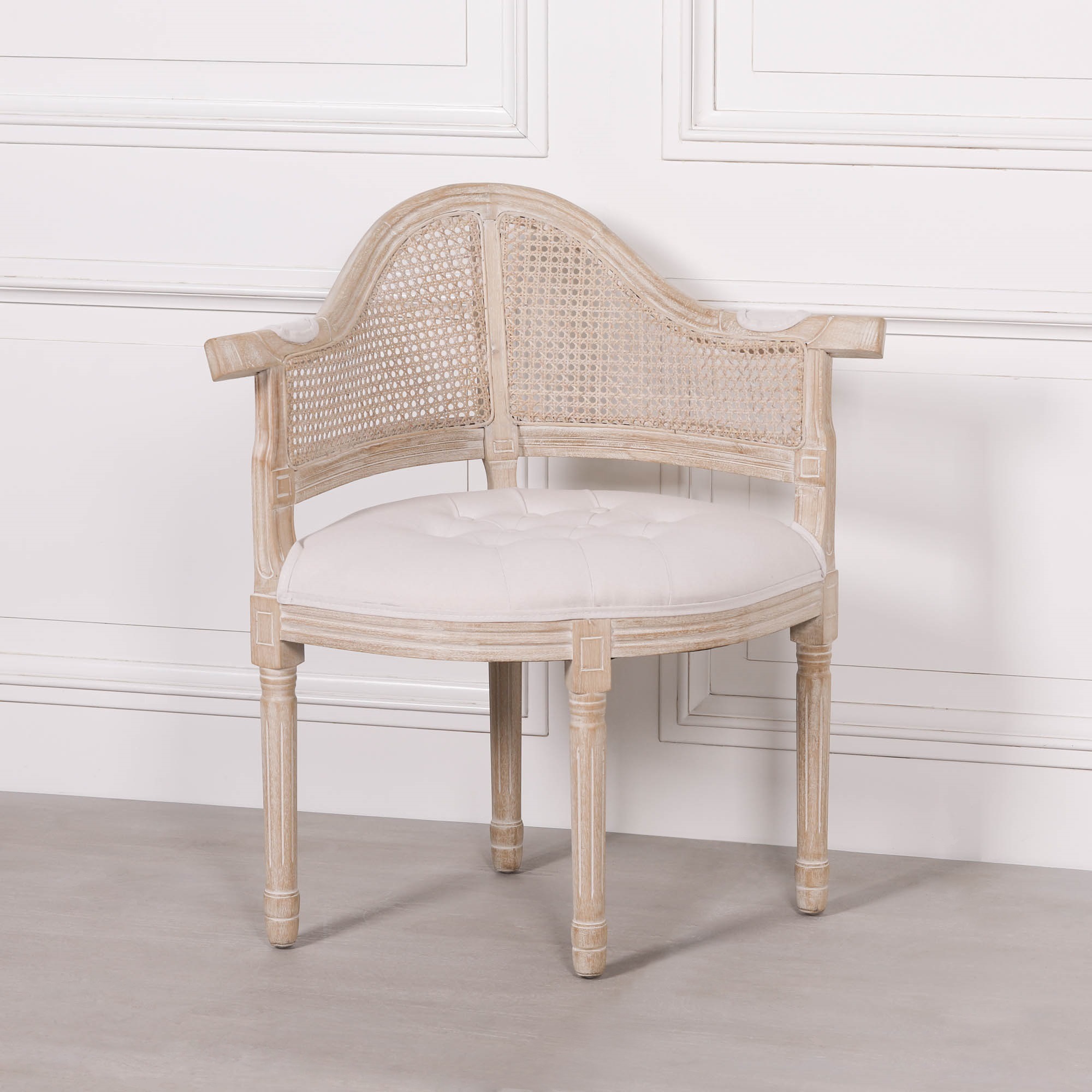 Wooden Louis Upholstered Corner Chair - Image 7