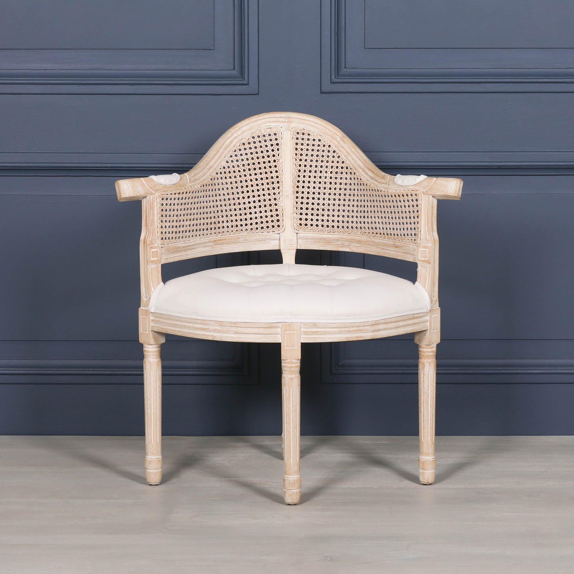 Wooden Louis Upholstered Corner Chair - Image 13