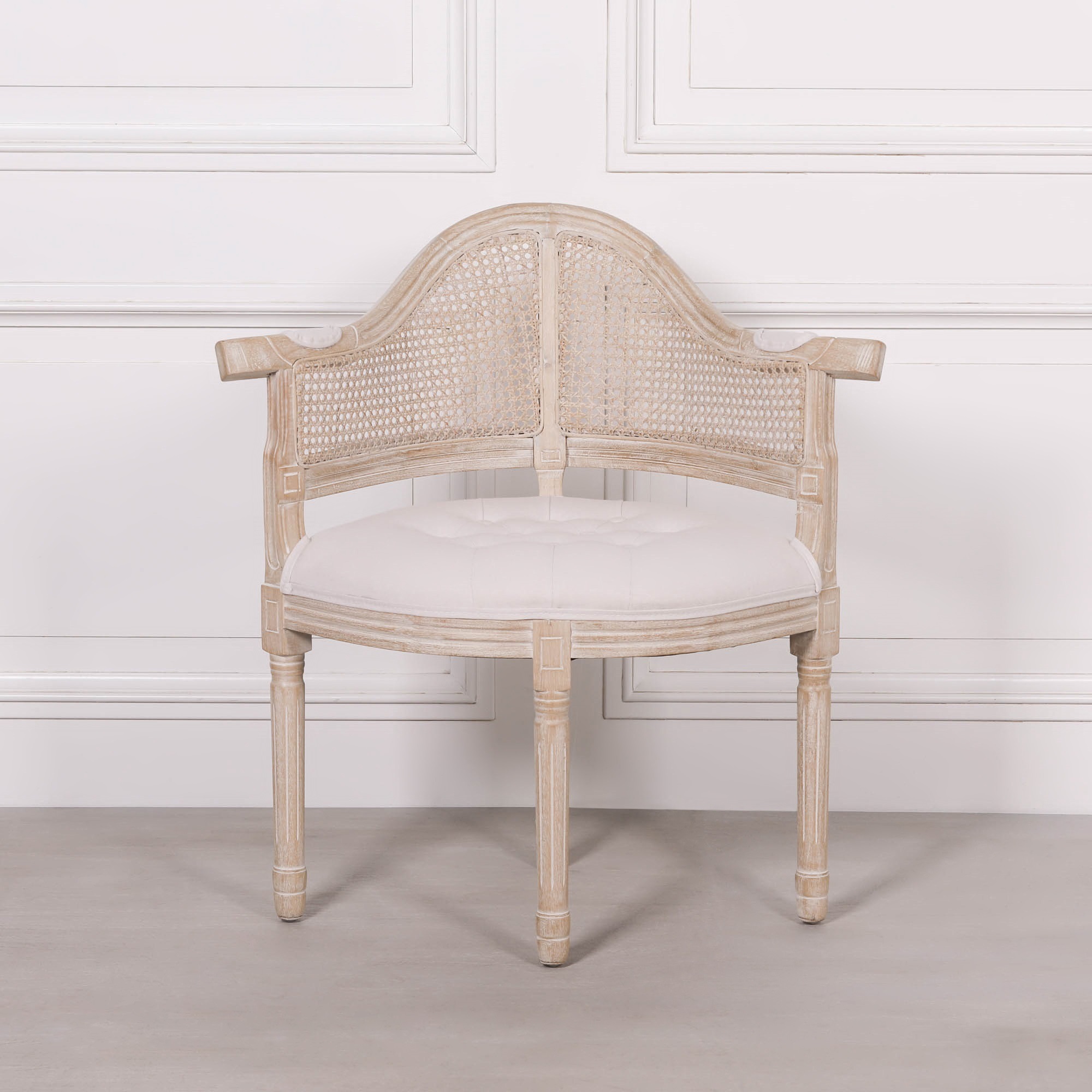 Wooden Louis Upholstered Corner Chair - Image 6
