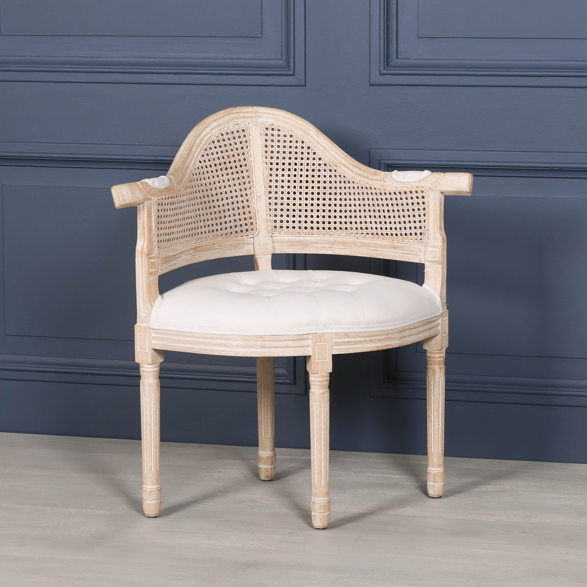 Wooden Louis Upholstered Corner Chair - Image 14
