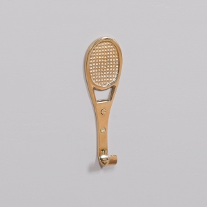 Polished Brass Tennis Racket Wall Hook