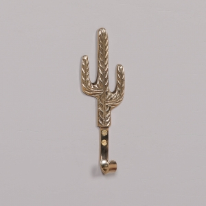 Polished Brass Cactus Wall Hook