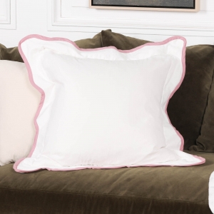 Wild Rose Pink Edge Natural Cushion Cover 55cm