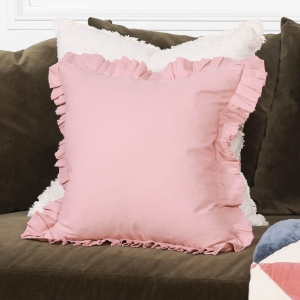 Wild Rose Pink Cotton Frill 45cm Cushion Cover