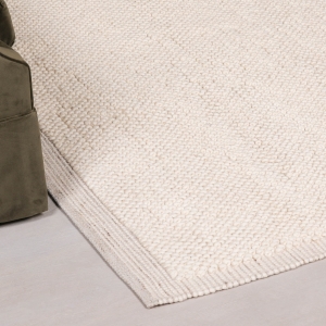 Ivory Pebble Wool Border Rug 170x120cm